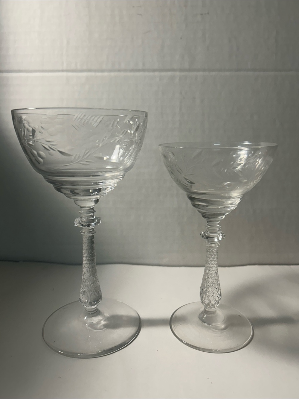 Vintage Crystal Stemware set of 2